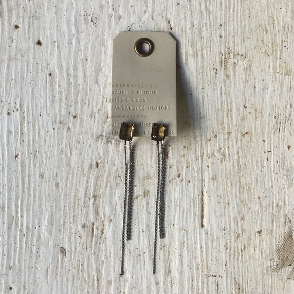 Anthropologie Gem Stud Crystal Drop EARRINGS - Picture 3 of 4